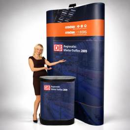 Faltdisplay Messewand Classic 1x3 R inkl. Druck