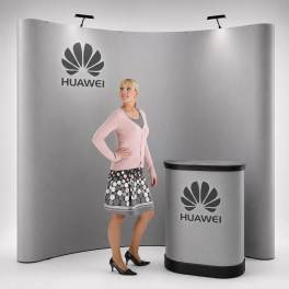 Faltdisplay Messewand Classic 3x3 R inkl. Druck