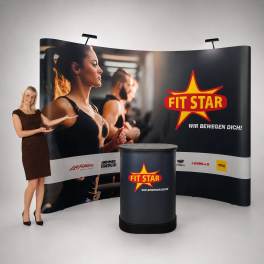 Faltdisplay Messewand Classic 4x3 R inkl. Druck