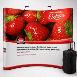 Faltdisplay Messewand Economy 3x3 R inkl. Druck