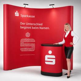 Messewand Faltdisplay Professional 3x3 R inkl. Druck
