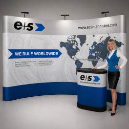 Messewand Faltdisplay Professional 5x3 R inkl. Druck