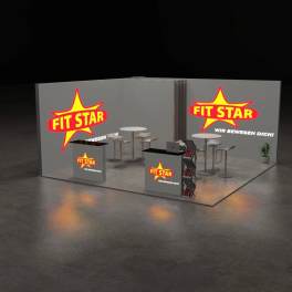 LED Messestand X-Large 5x5 Eckstand BIG LEDUP