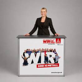 Messetheke / Werbetheke AluLine 100 inkl. Druck