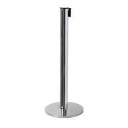 Absperrpfosten Gurt, Chrome/Gelb