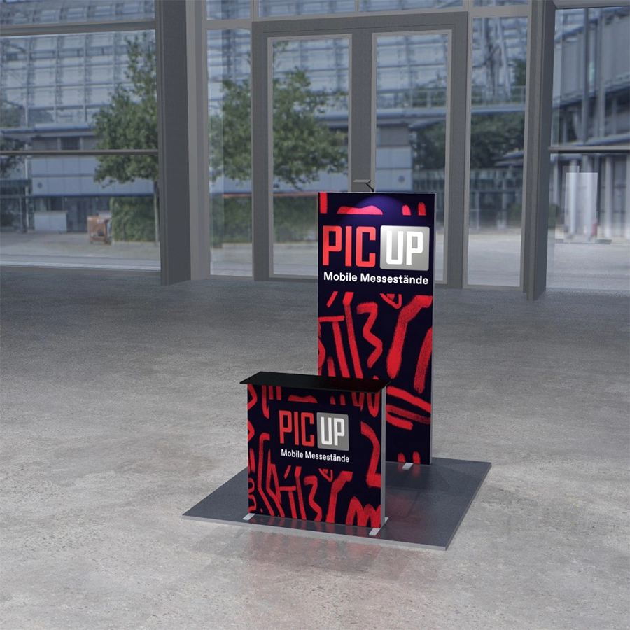 Messestand PICUP Budget Kopfstand 1x2 | X-CITE® Werbesysteme