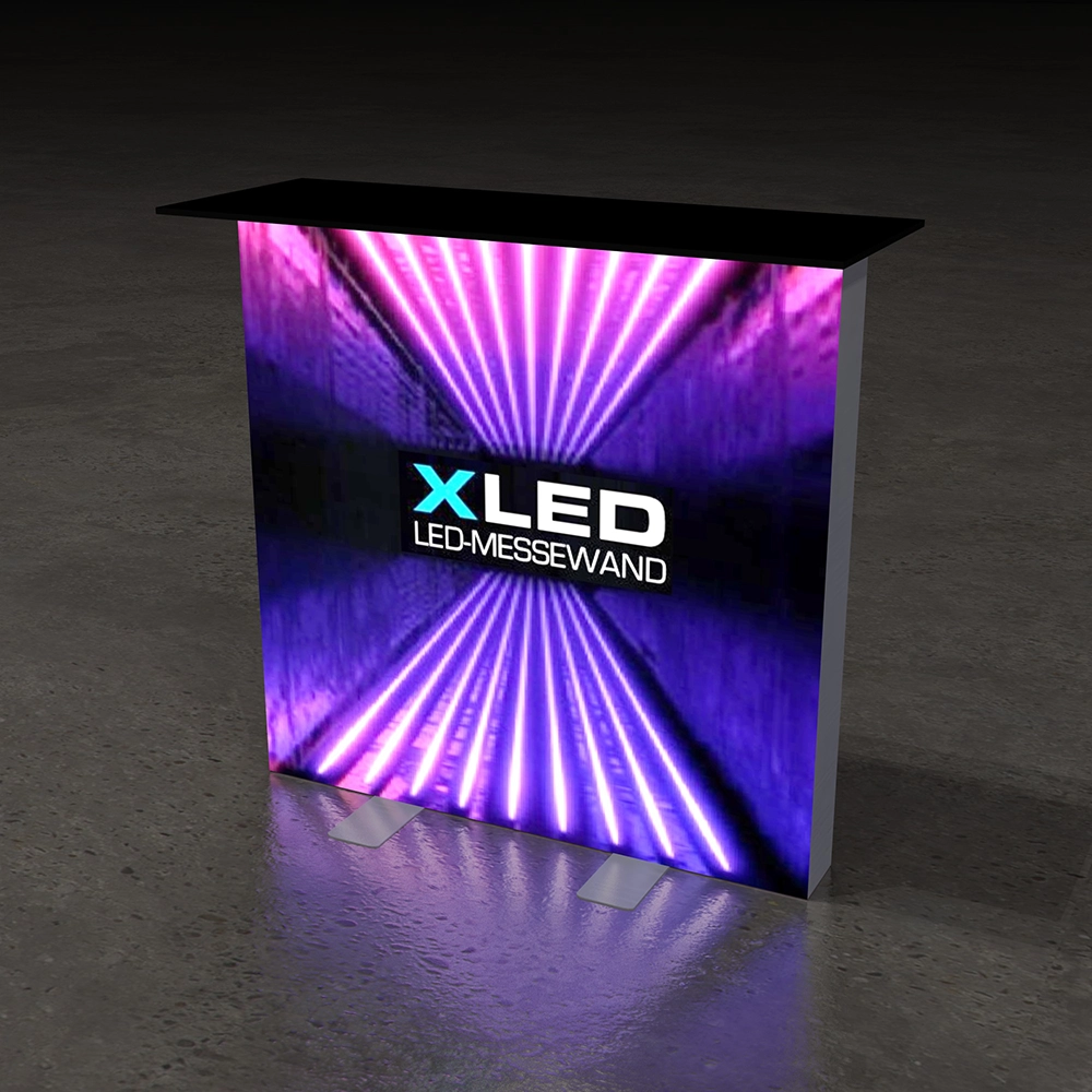 X-LED Counter - Thekenplatte schwarz, inkl. Transporttasche | X-CITE® Werbesysteme