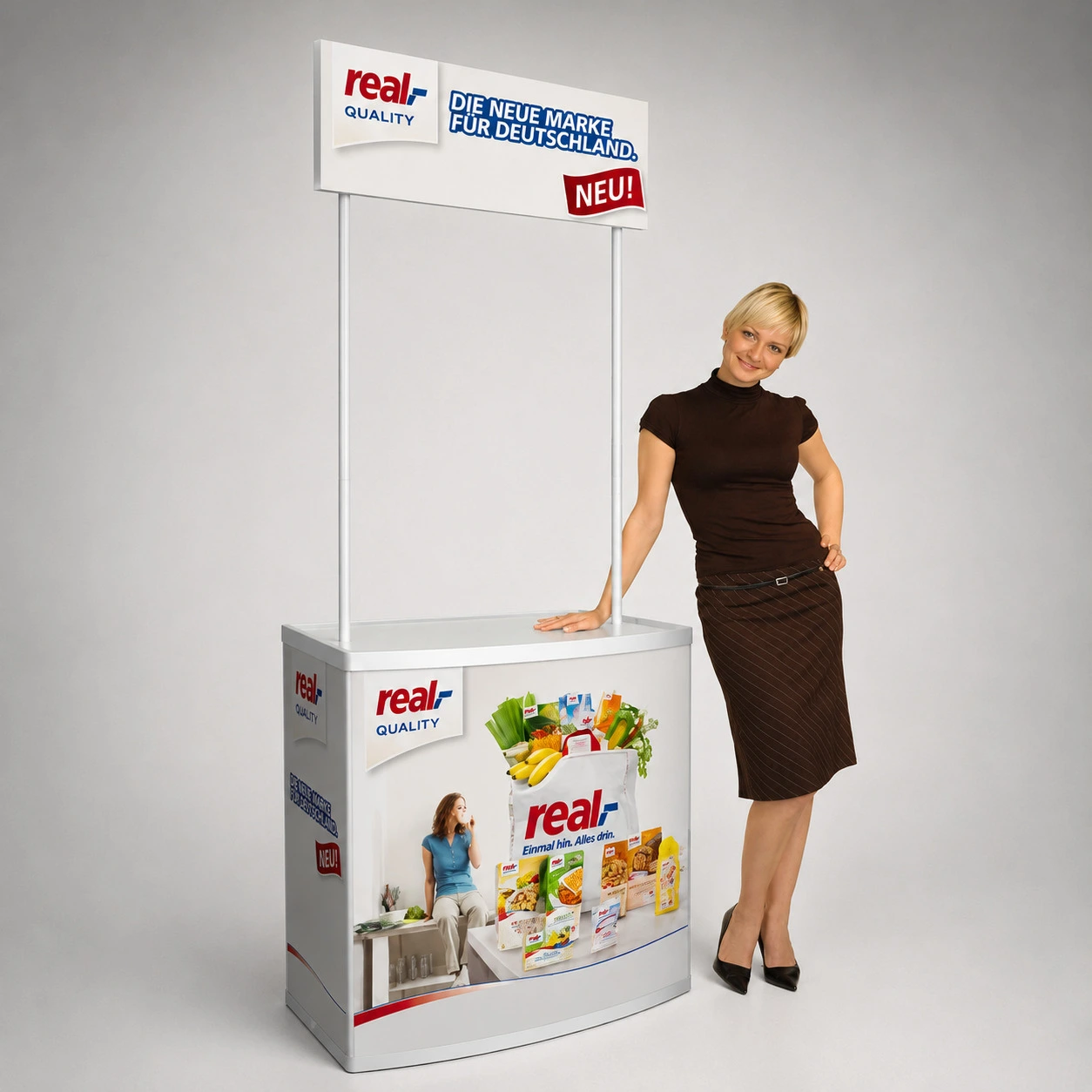 Messetheke / Werbetheke Economy mit Druck | 85 x 90cm | X-CITE® Werbesysteme ArtikelNr.: 1500101
