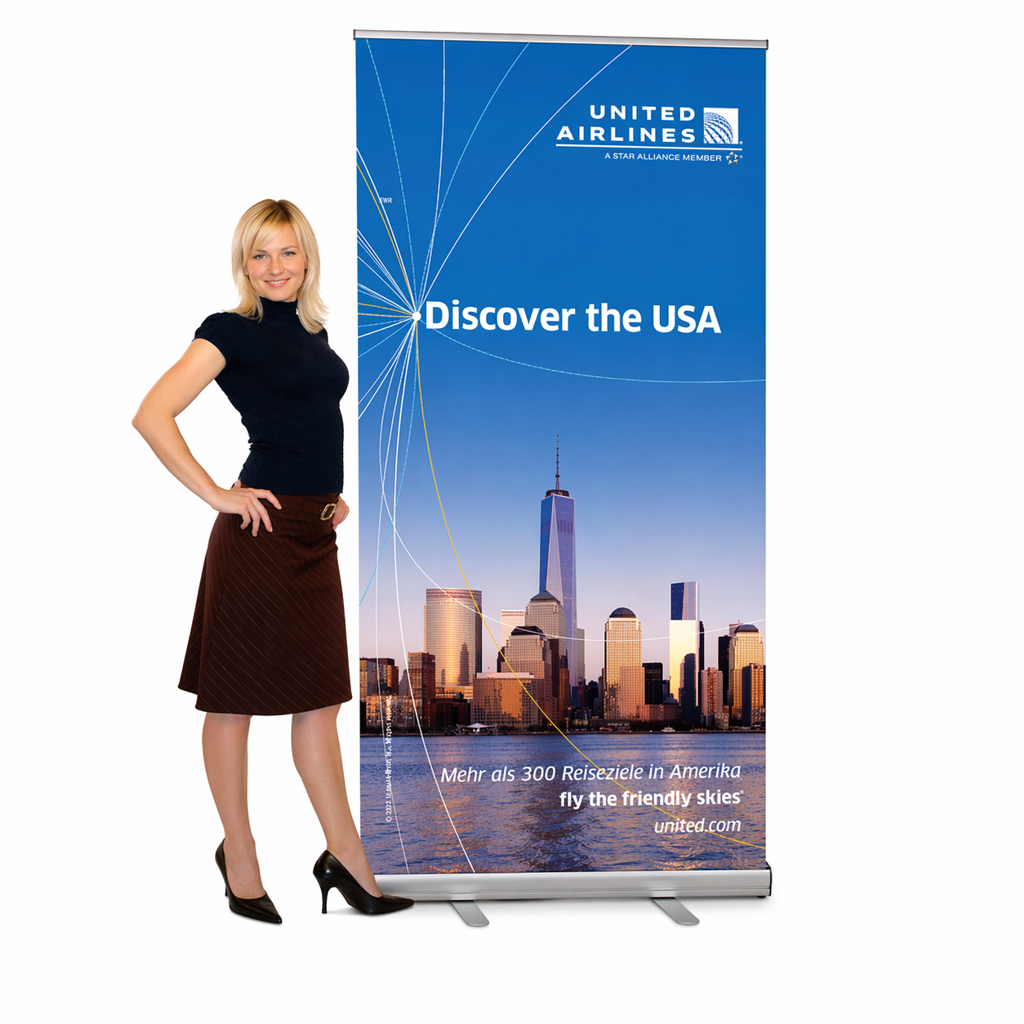 Rollup Display Starter 100 mit Druck | 99 x 200cm | X-CITE® Werbesysteme