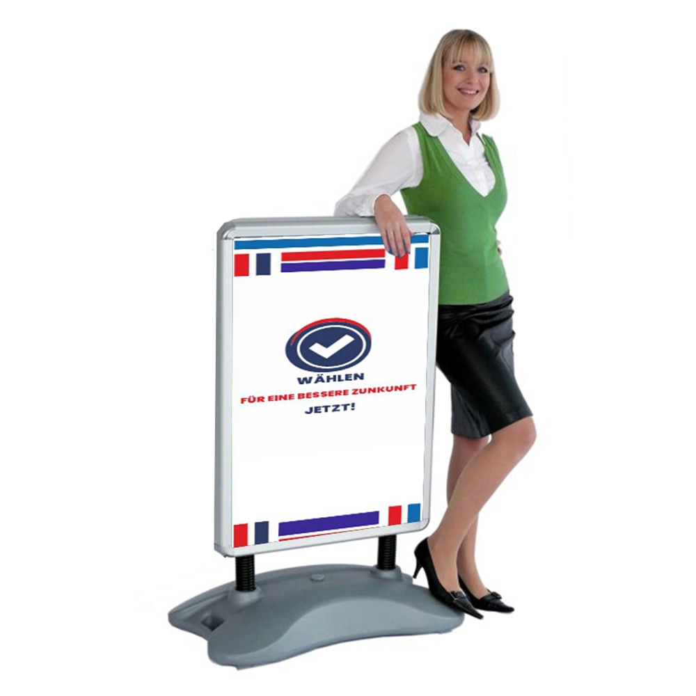 Kundenstopper für Wahlwerbung Flex für 2 Plakate DIN A 1, beidseitig mit UV-Schutzfolie | X-CITE® Werbesysteme